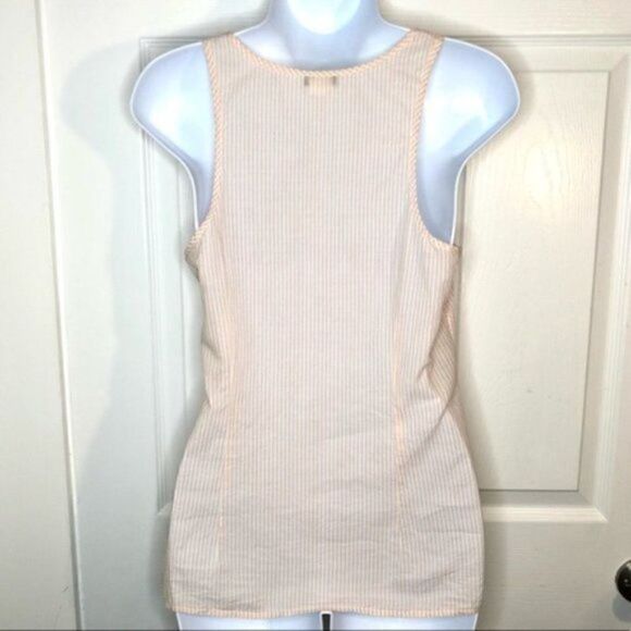 JCrew Factory Stripe Sequin Cotton Tank Peach 2 - Picture 6 of 8